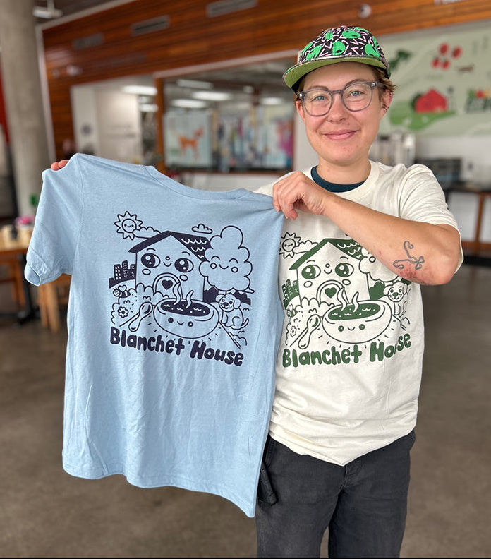 Wokeface Art for Blanchet House Nonprofit T-Shirt in Portland Oregon