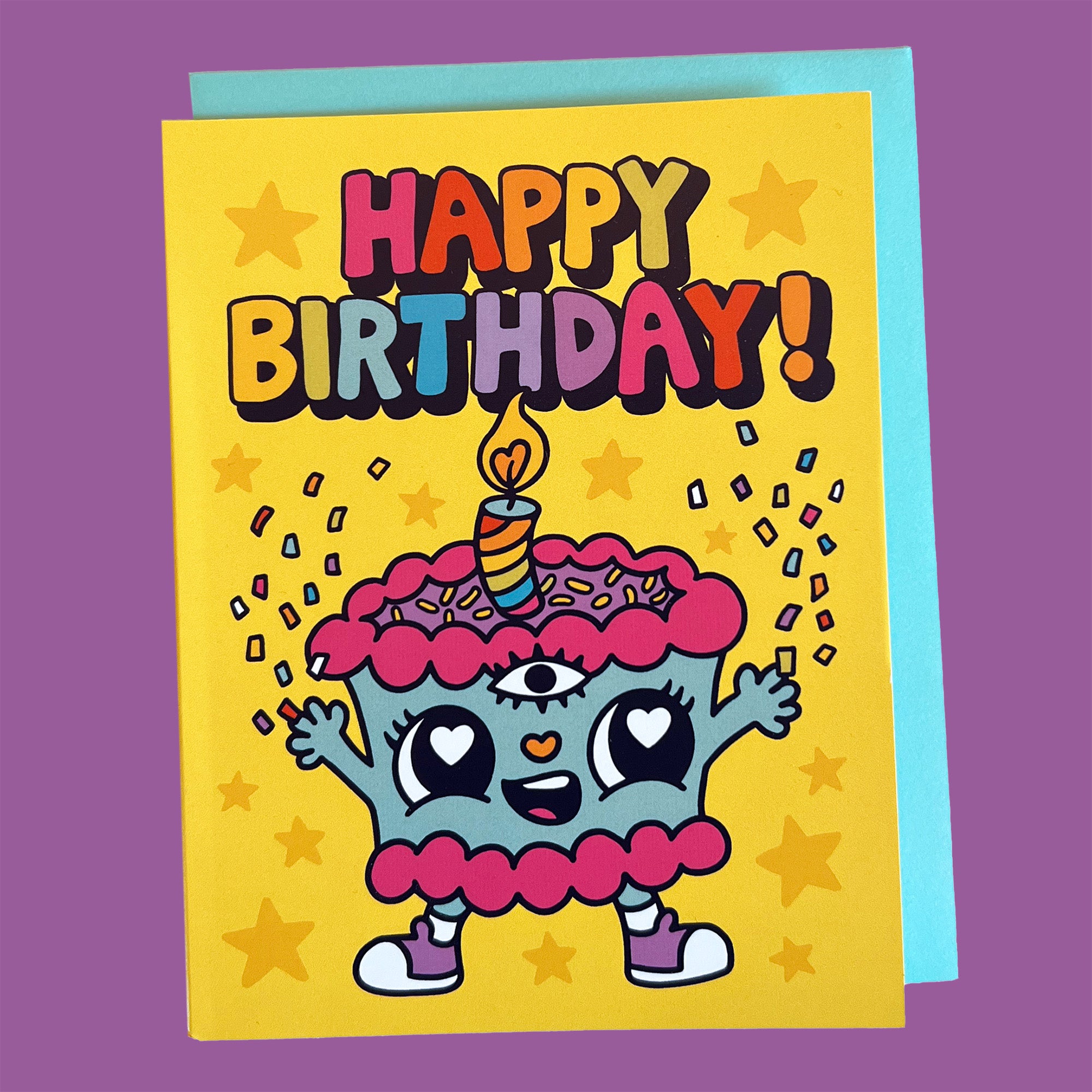 Tarjeta de felicitación de pastel de cumpleaños