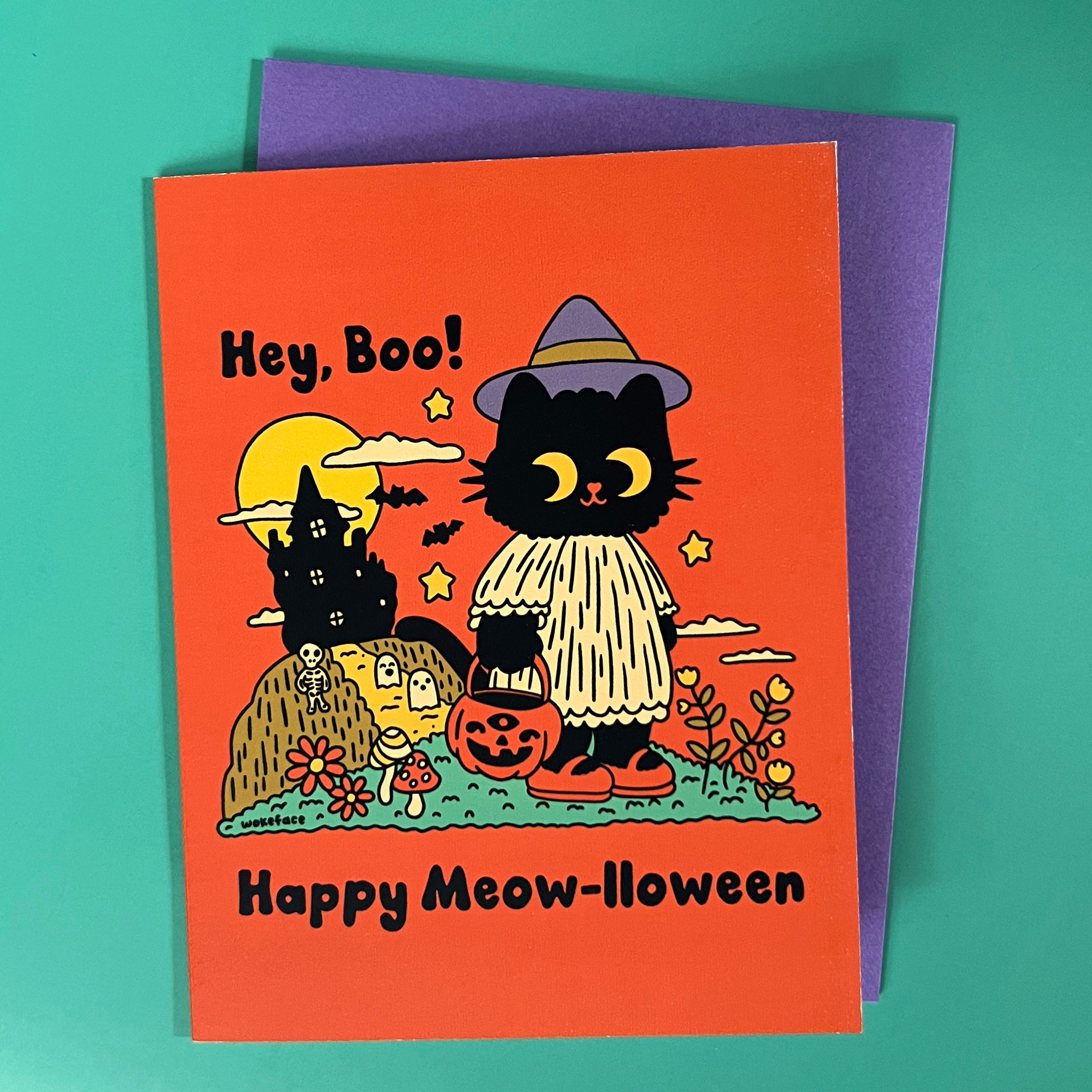 Happy Meow-lloween Greeting Card