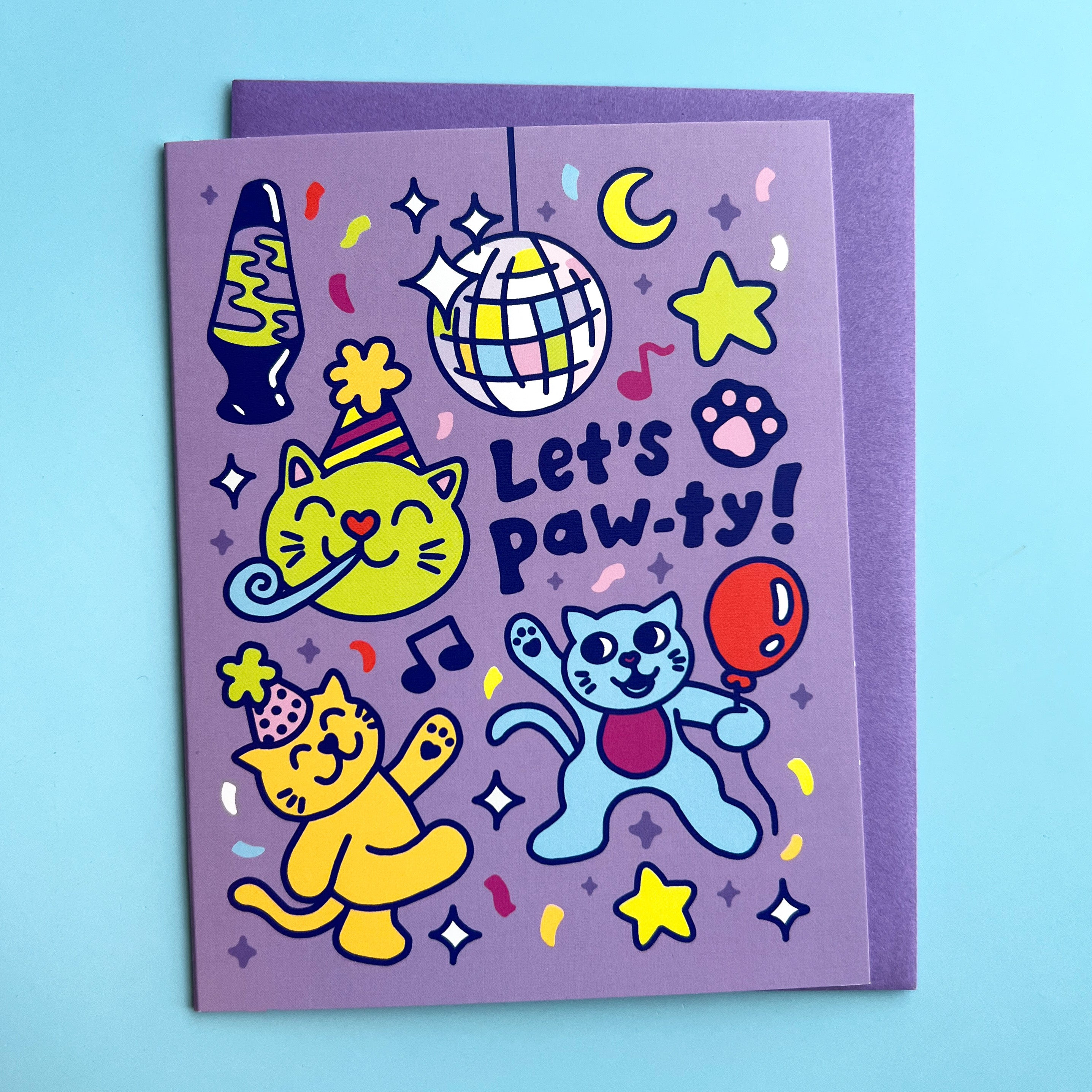 Disco Cats Pawty Greeting Card
