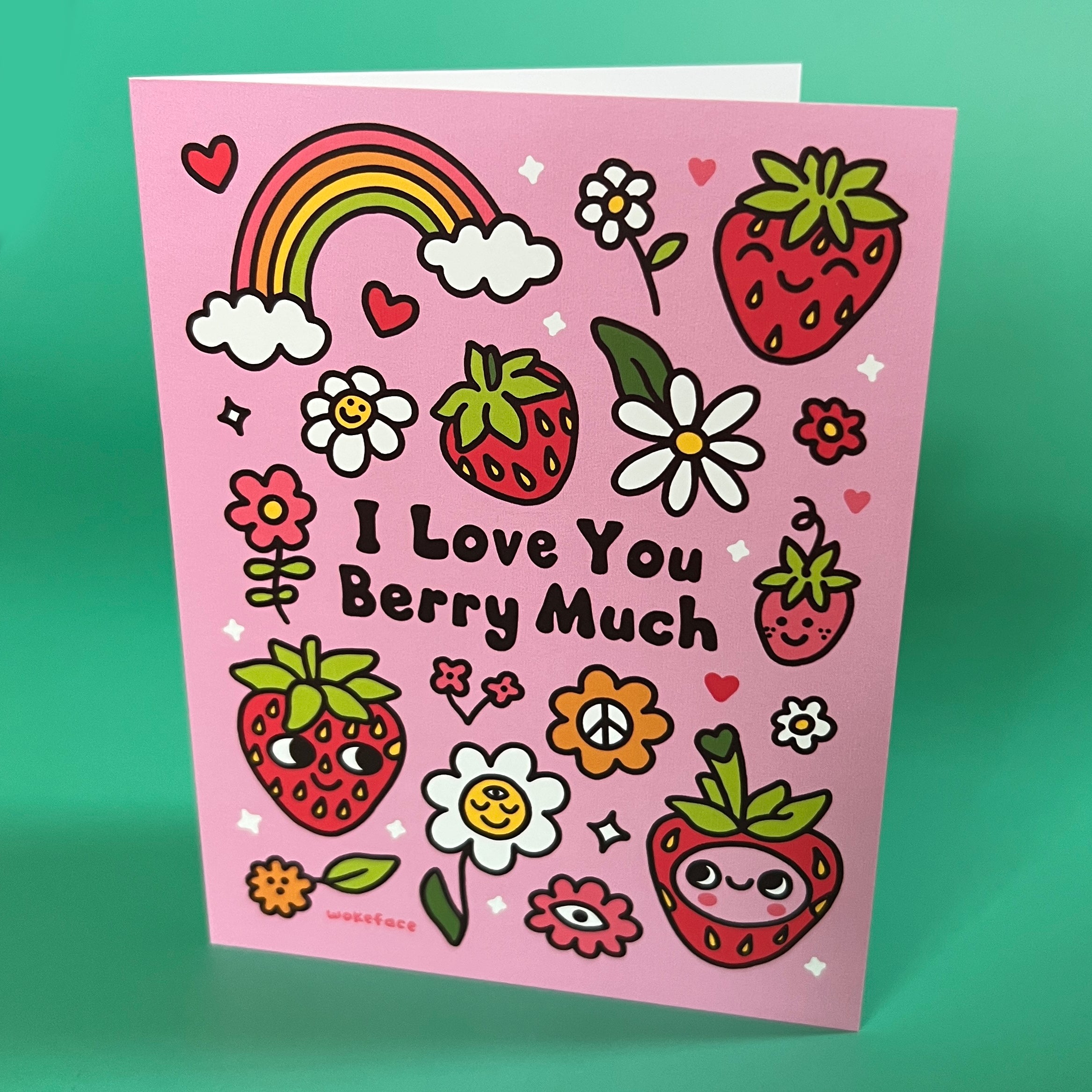 Tarjeta de felicitación de fresa Te quiero mucho