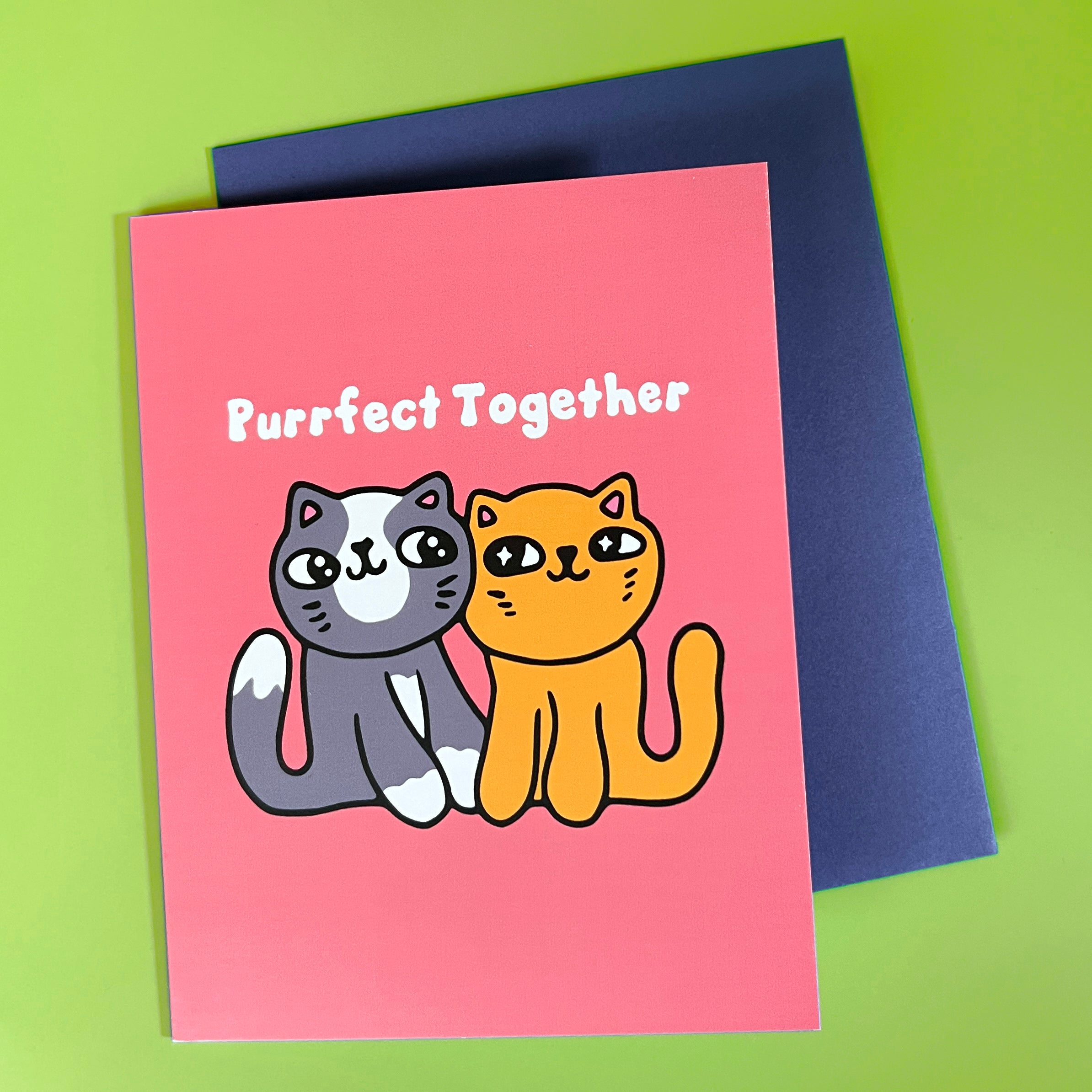 Purrfect Together Cats Greeting Card