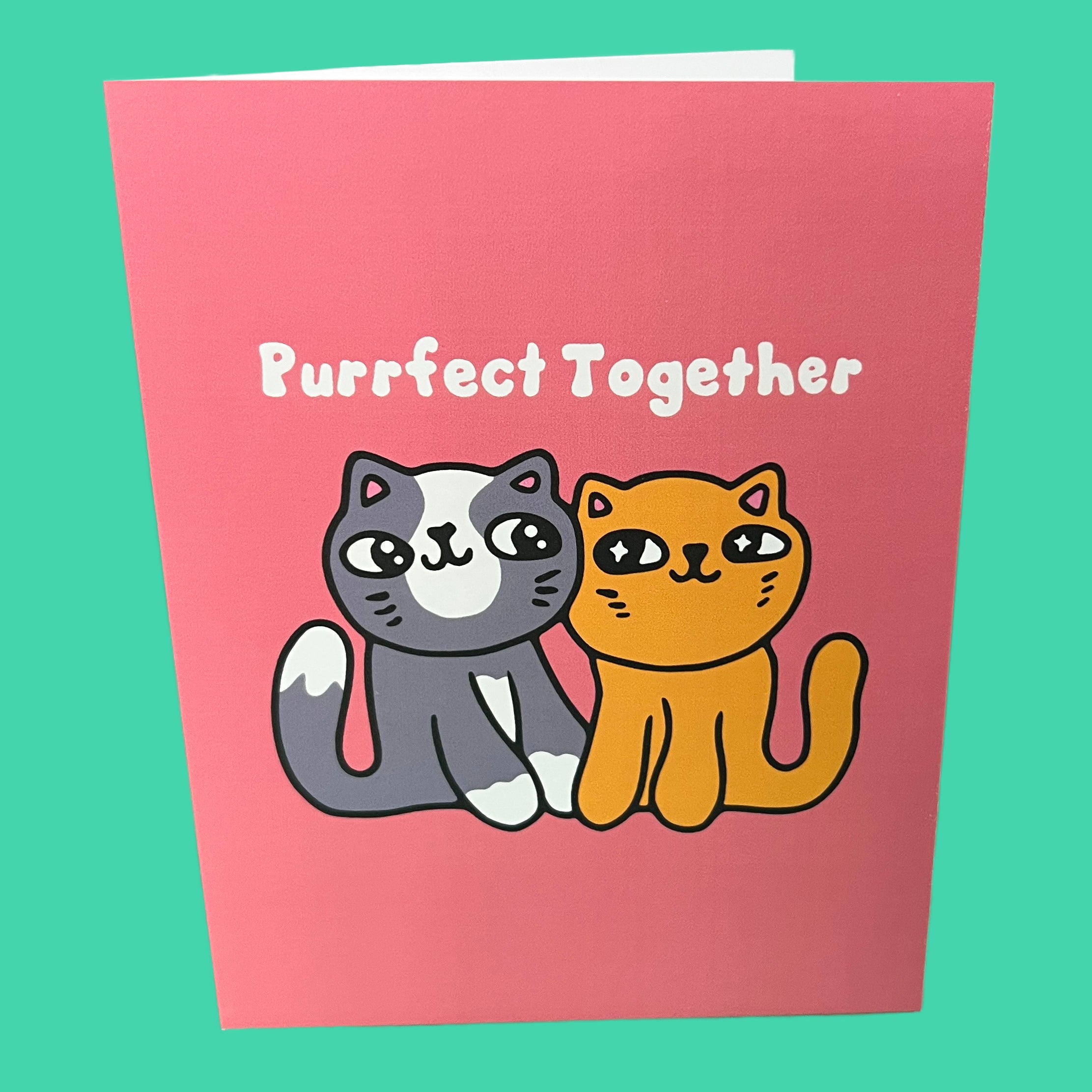 Purrfect Together Cats Greeting Card