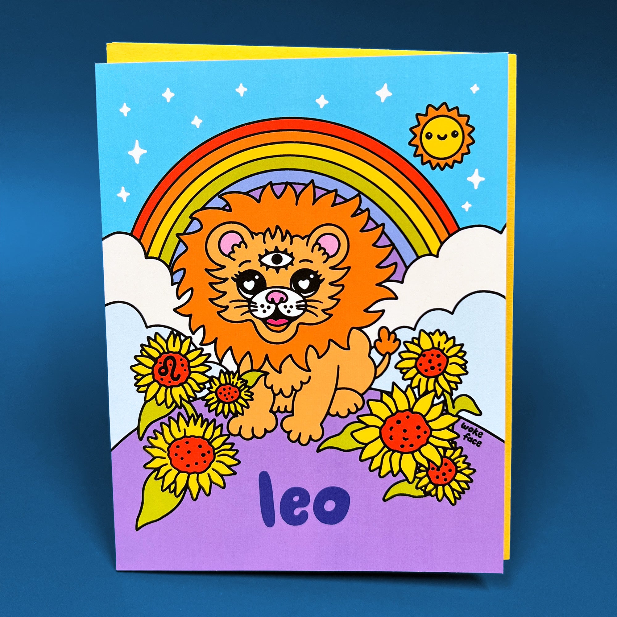 Tarjeta de felicitación del signo Leo