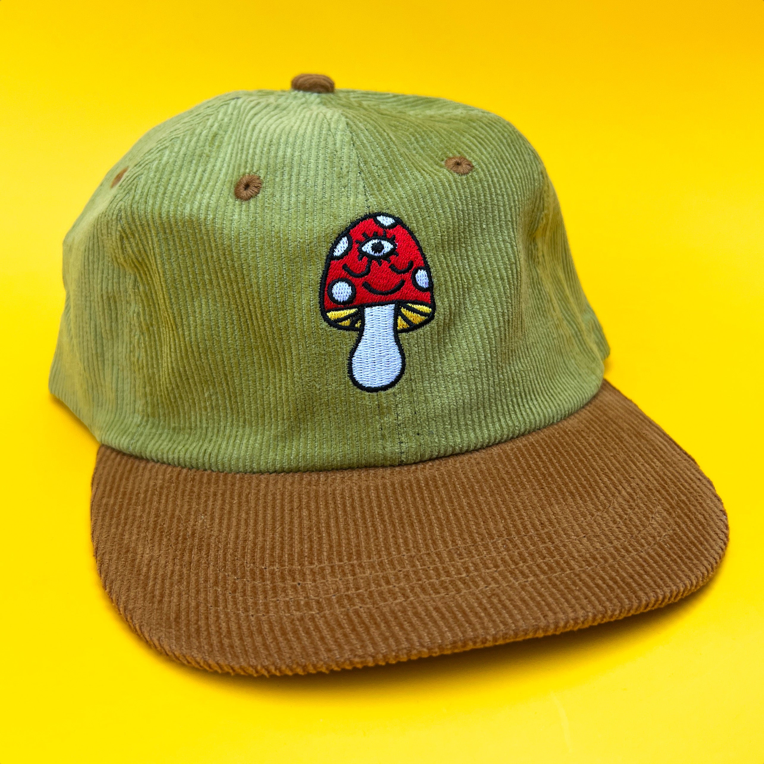 Gorro de pana con estampado de setas