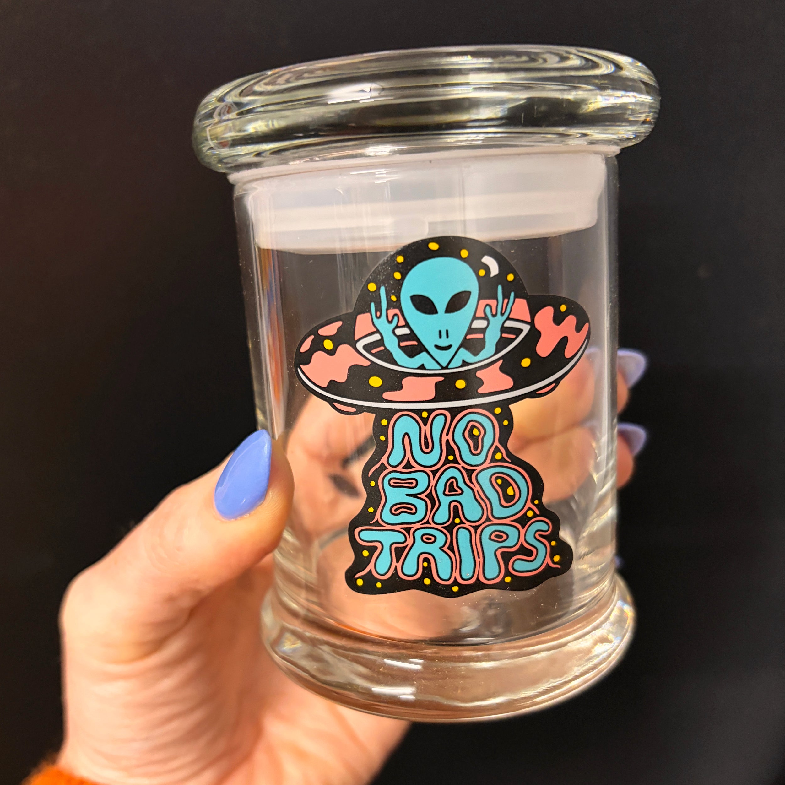 No Bad Trips Pop-Top Stash Jar