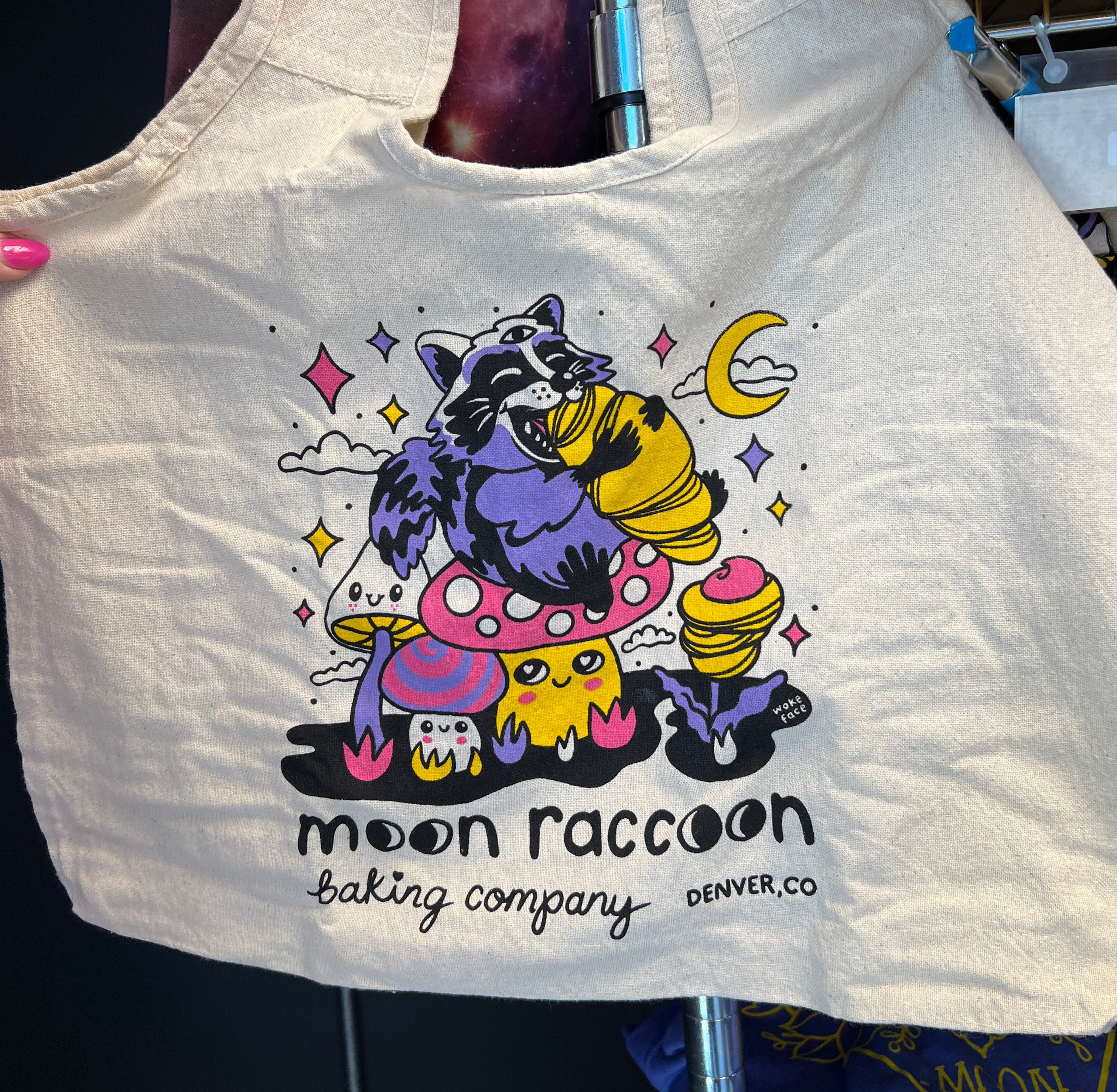 Wokeface Art on Moon Raccoon Baking Company Merch