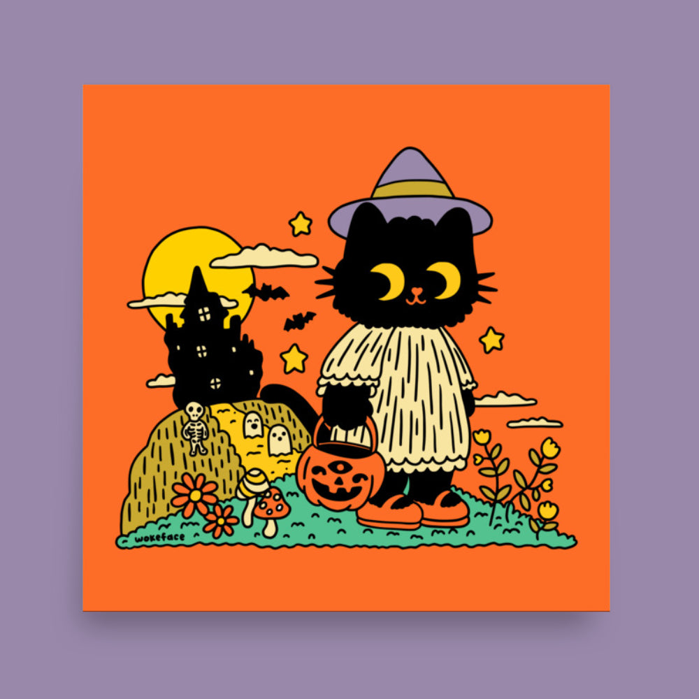 Trick-or-Treat Cat Print