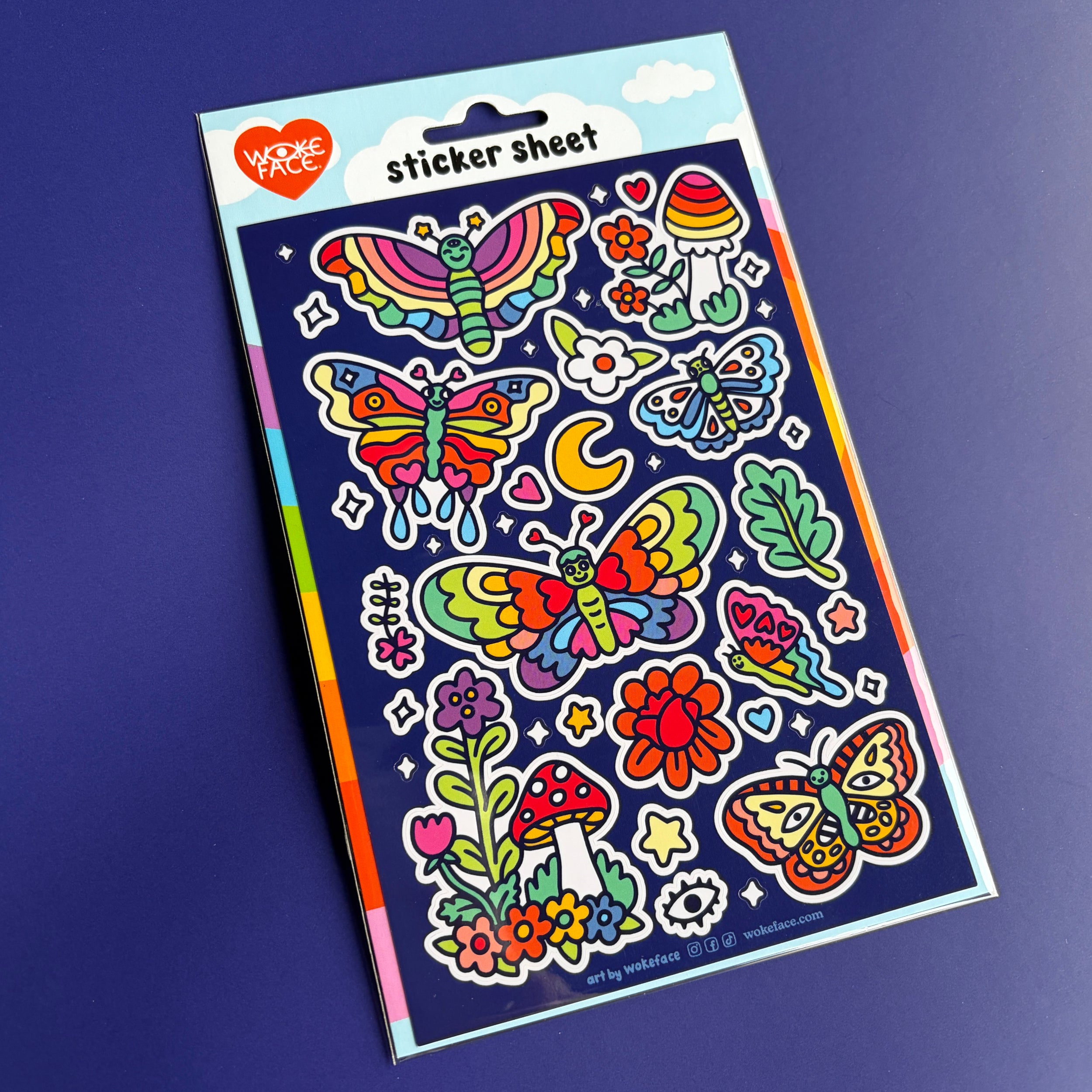 Hoja de pegatinas mágicas de mariposas
