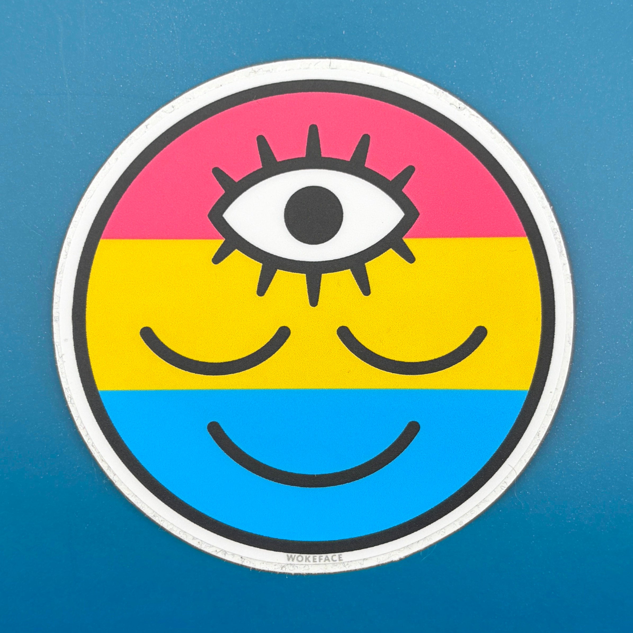 Pansexual Flag Wokeface Sticker