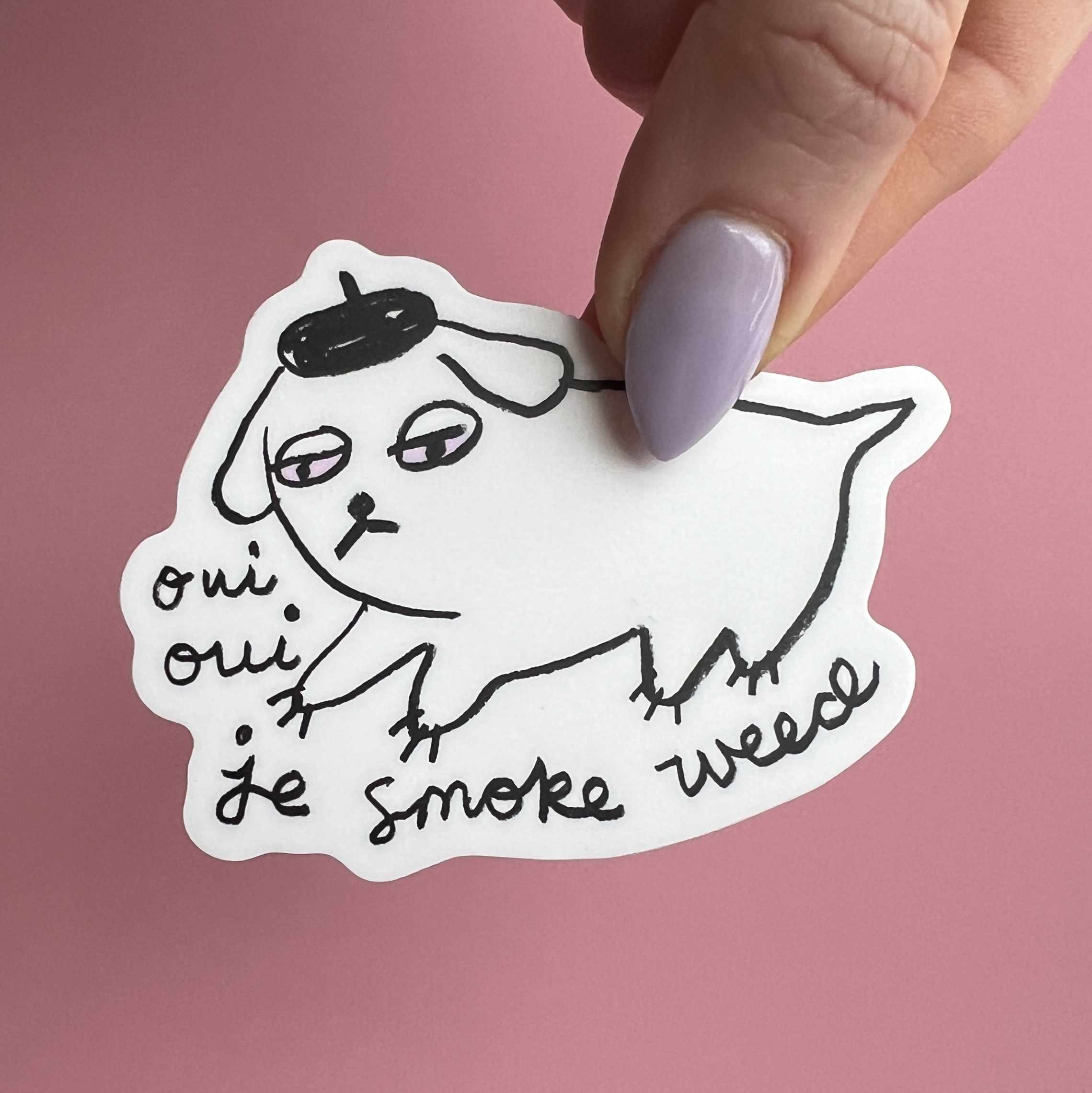 Oui Oui Je Smoke Weed Sticker