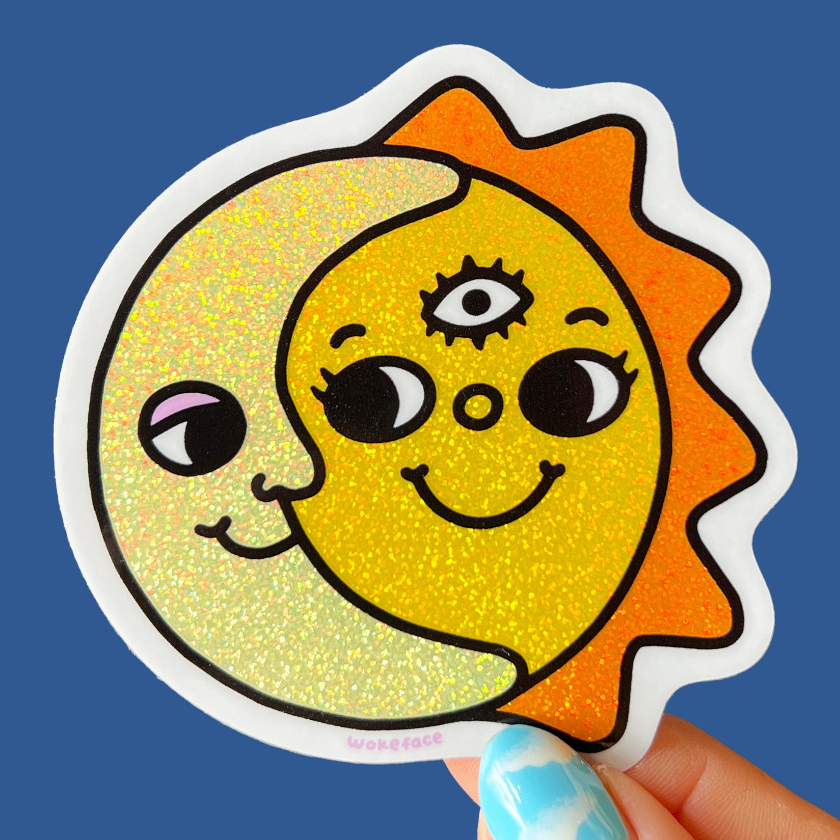 Pegatina de Sol, Luna y Brillo