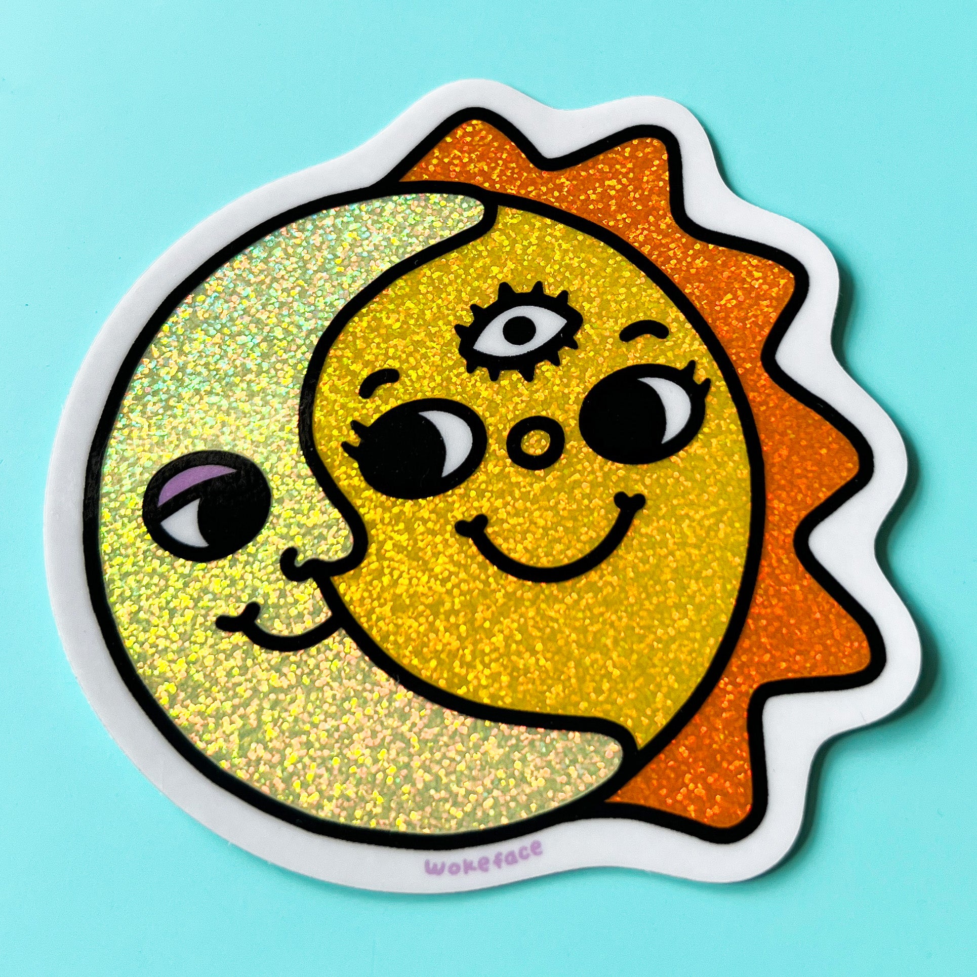 Pegatina de Sol, Luna y Brillo