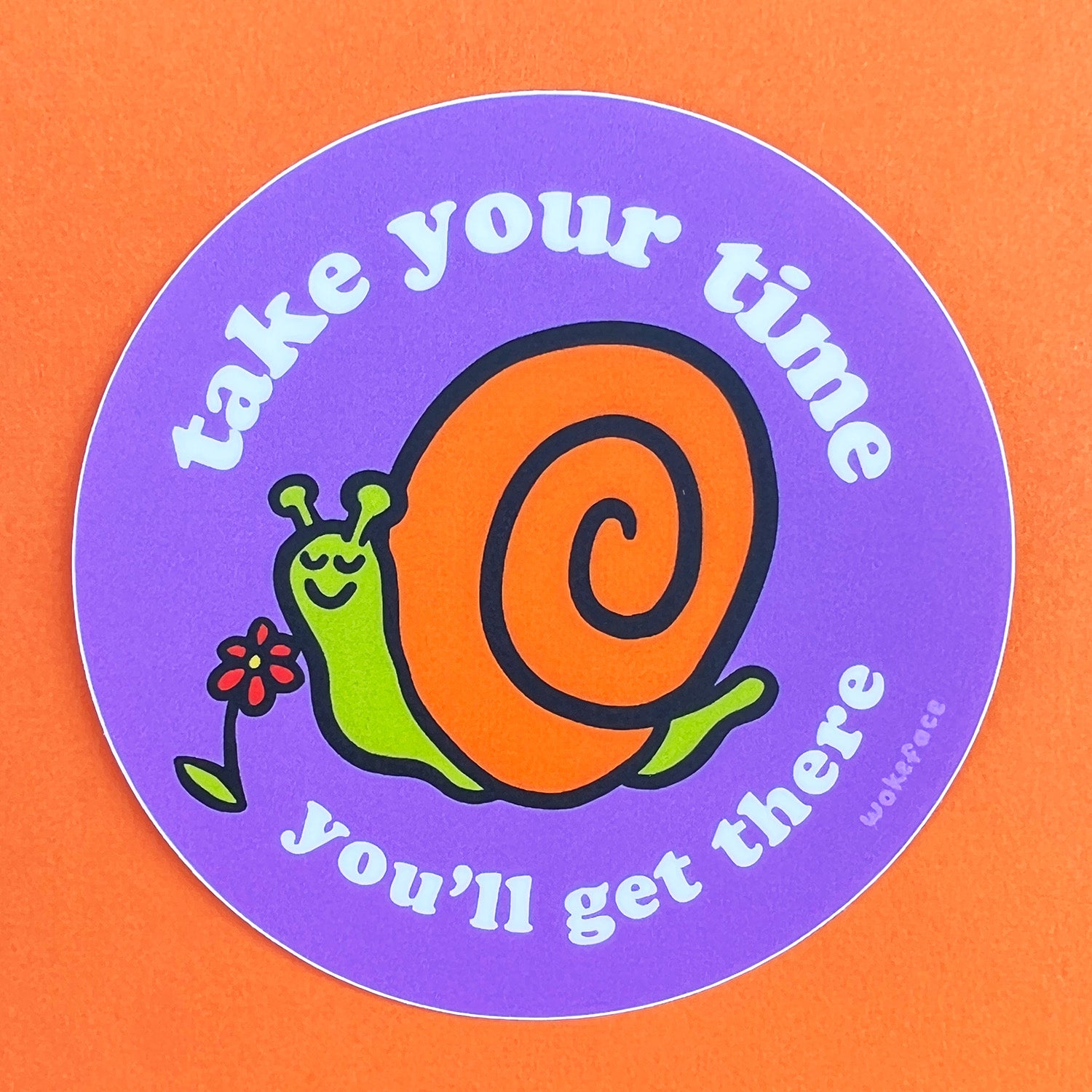 Pegatina de caracol "Tómate tu tiempo"