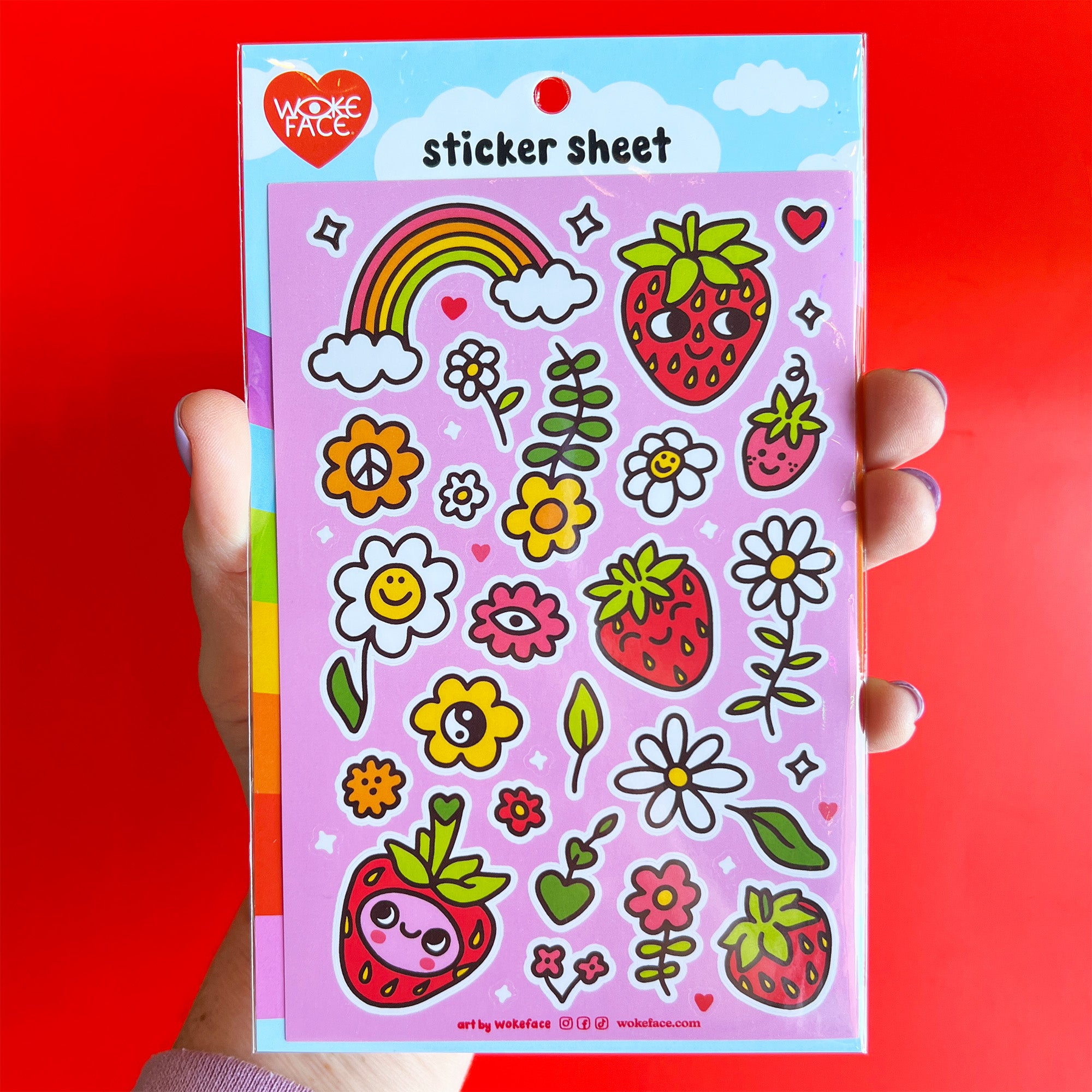 Hoja de stickers Strawbebby