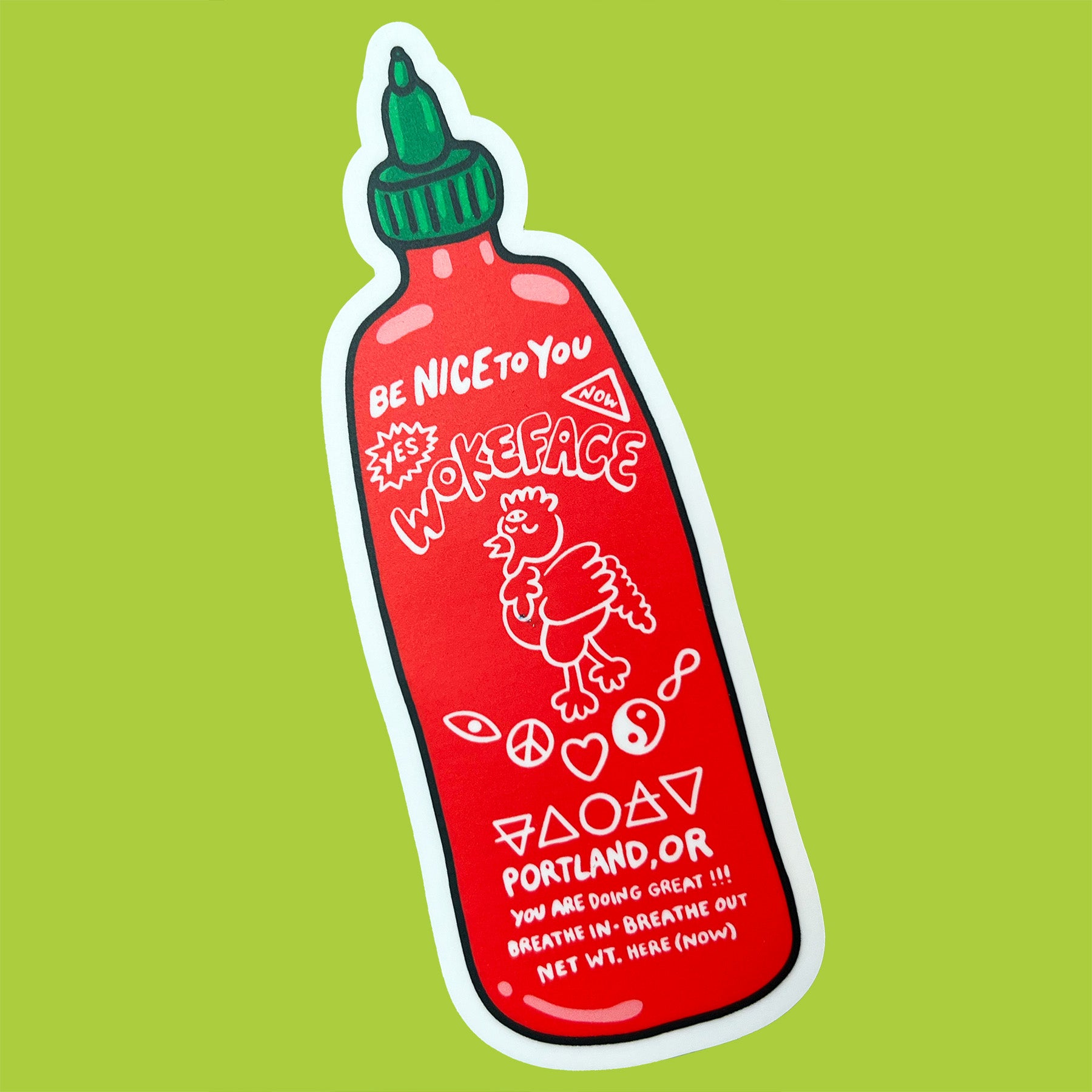 Pegatina Sriracha Wokeface