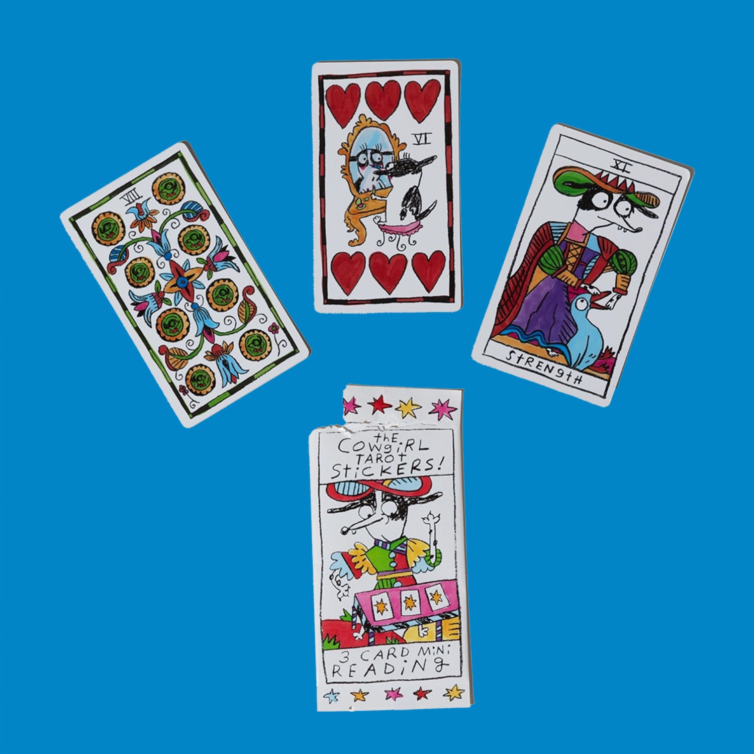 Paquete de pegatinas de mini-lectura de tarot de 3 cartas "Cowgirl"