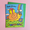 Tarjeta de Felicitación de Cumpleaños de Caracol "Caracol-bración"