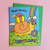 Tarjeta de Felicitación de Cumpleaños de Caracol "Caracol-bración"