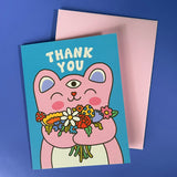 Tarjeta de felicitación de ramo de osos "Gracias"