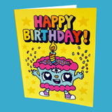 Tarjeta de felicitación de pastel de cumpleaños