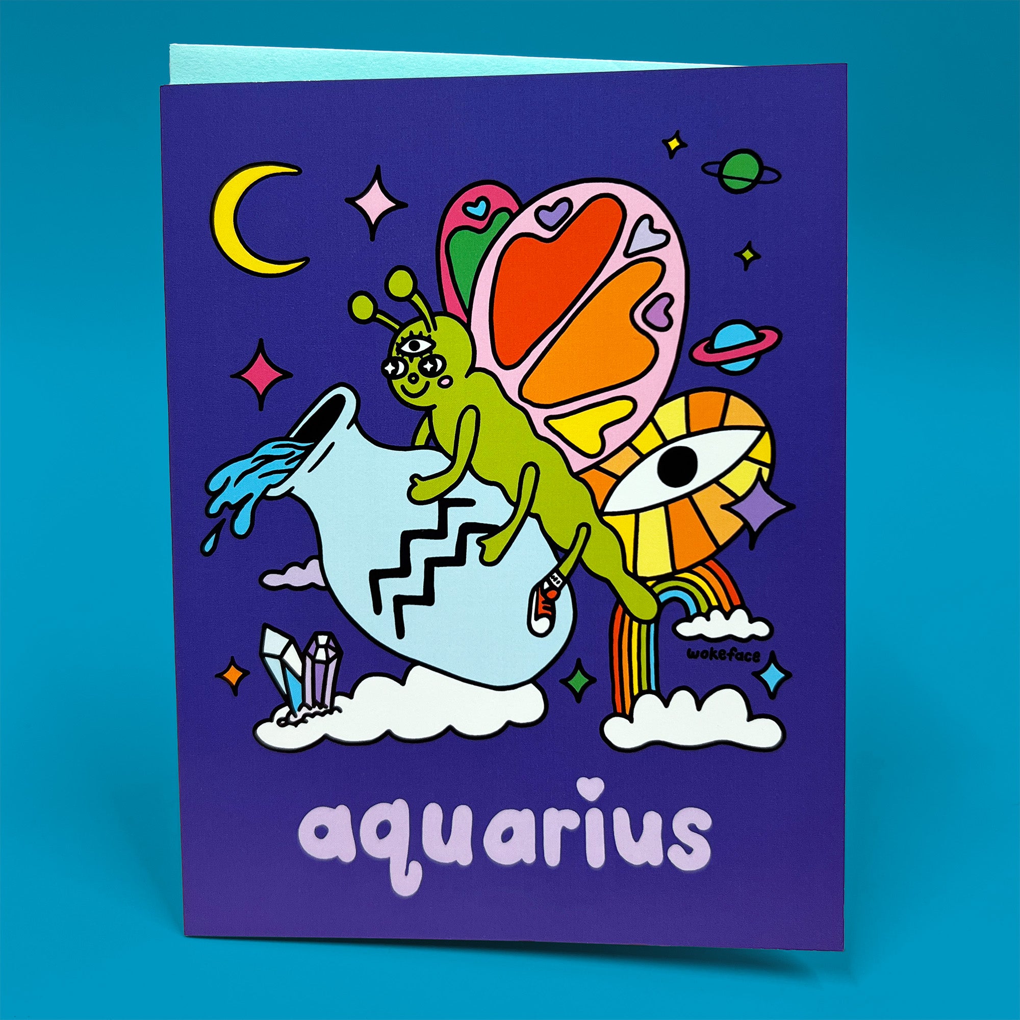 Tarjeta de felicitación del Zodiaco Acuario