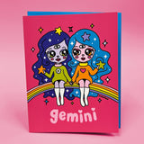 Tarjeta de felicitación del signo Géminis