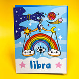 Tarjeta de felicitación del zodiaco Libra