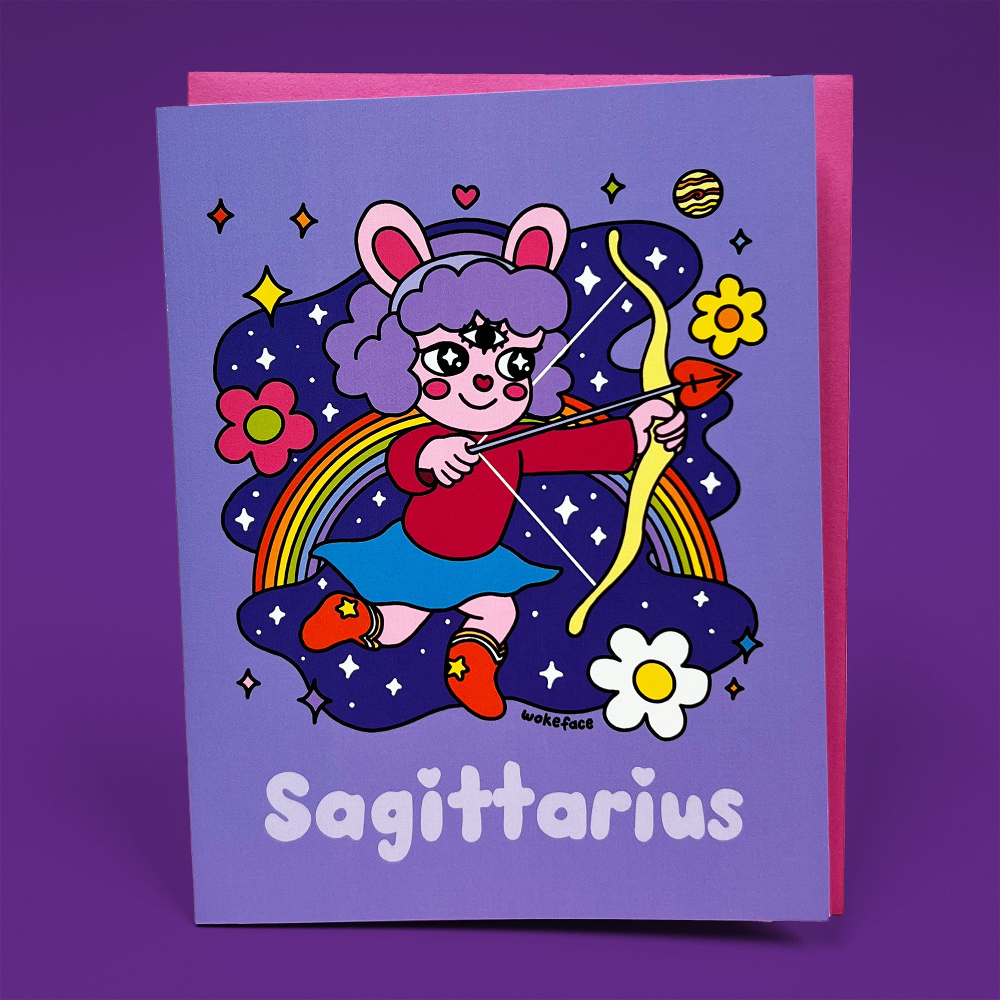 Tarjeta de felicitación del zodíaco Sagitario