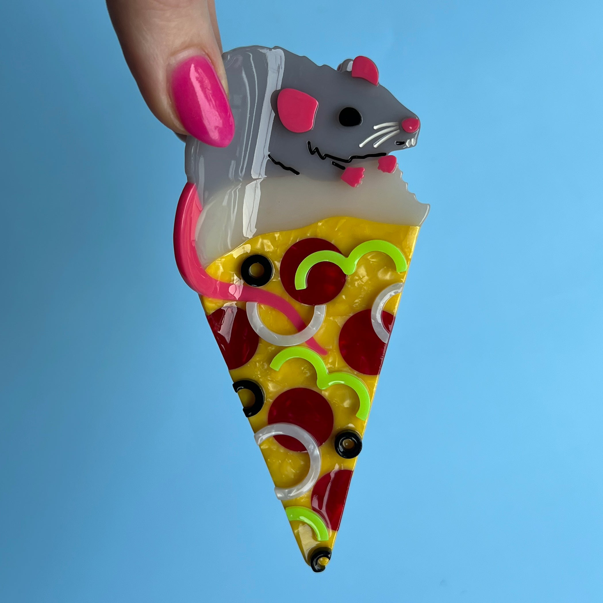Pinza para el pelo Rata Pizzera