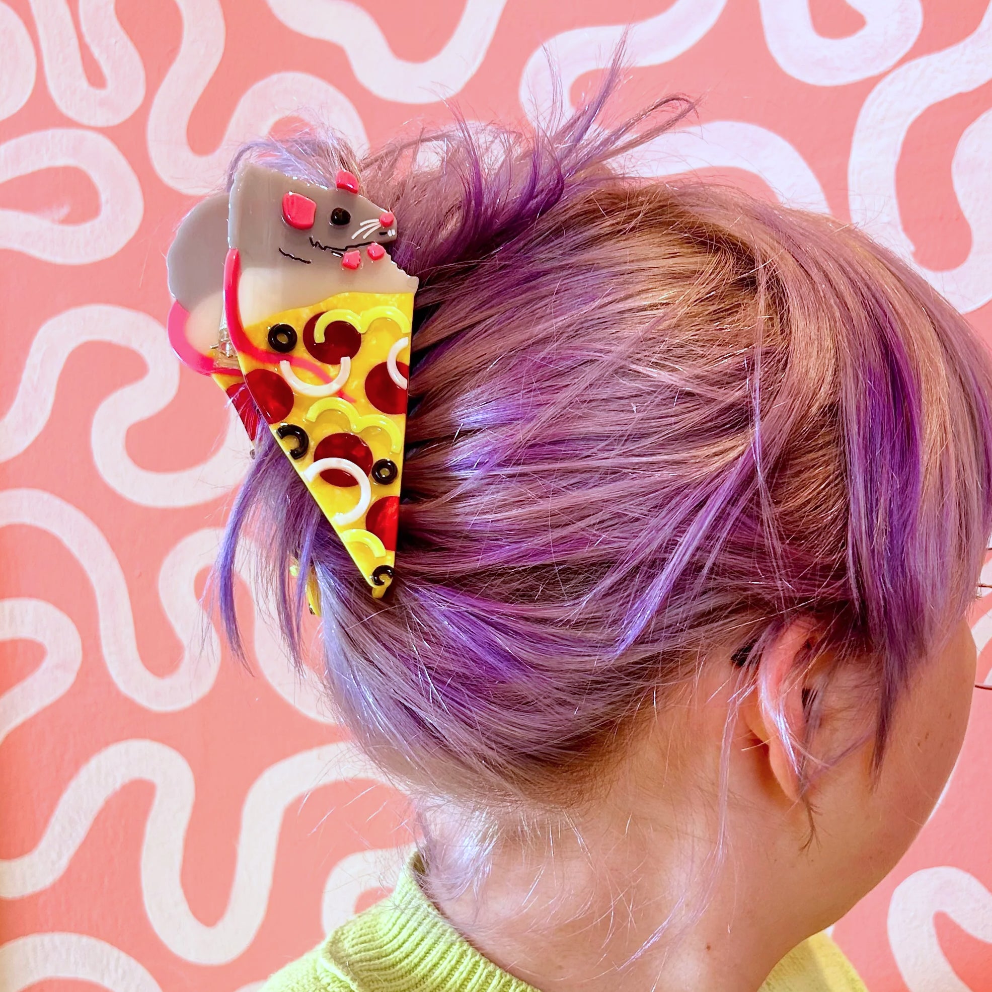 Pinza para el pelo Rata Pizzera