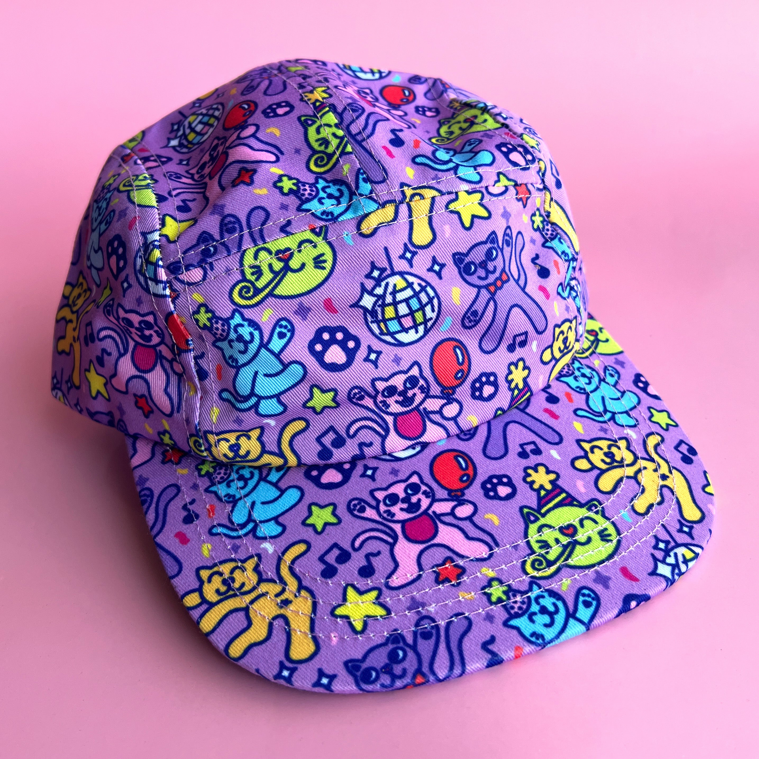 Disco Cats Pawty Pattern Hat
