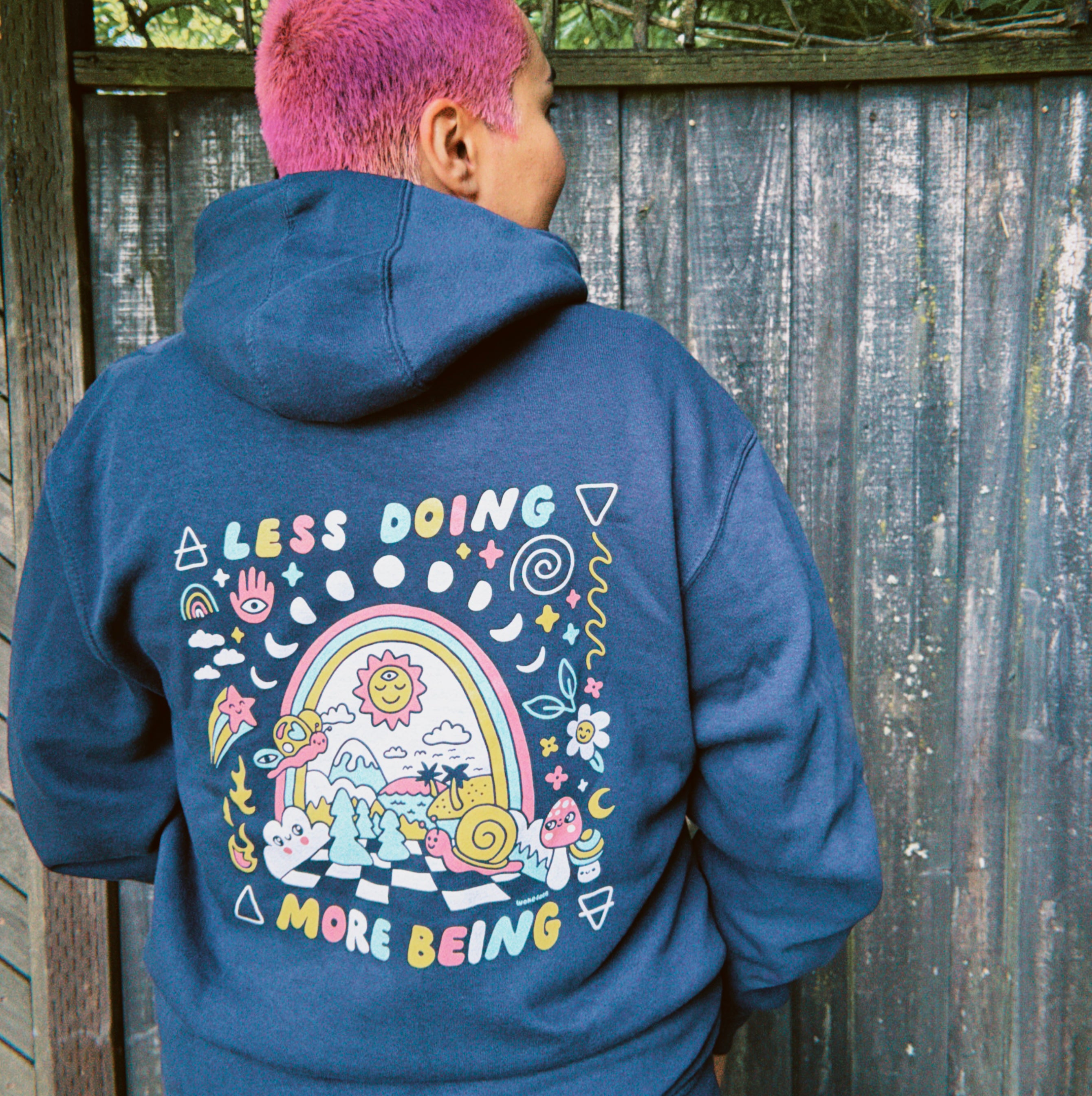 Less Doing More Being Zip Hoodie