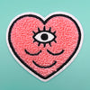 Parche de Corazón de Chenilla Rosa Esponjoso