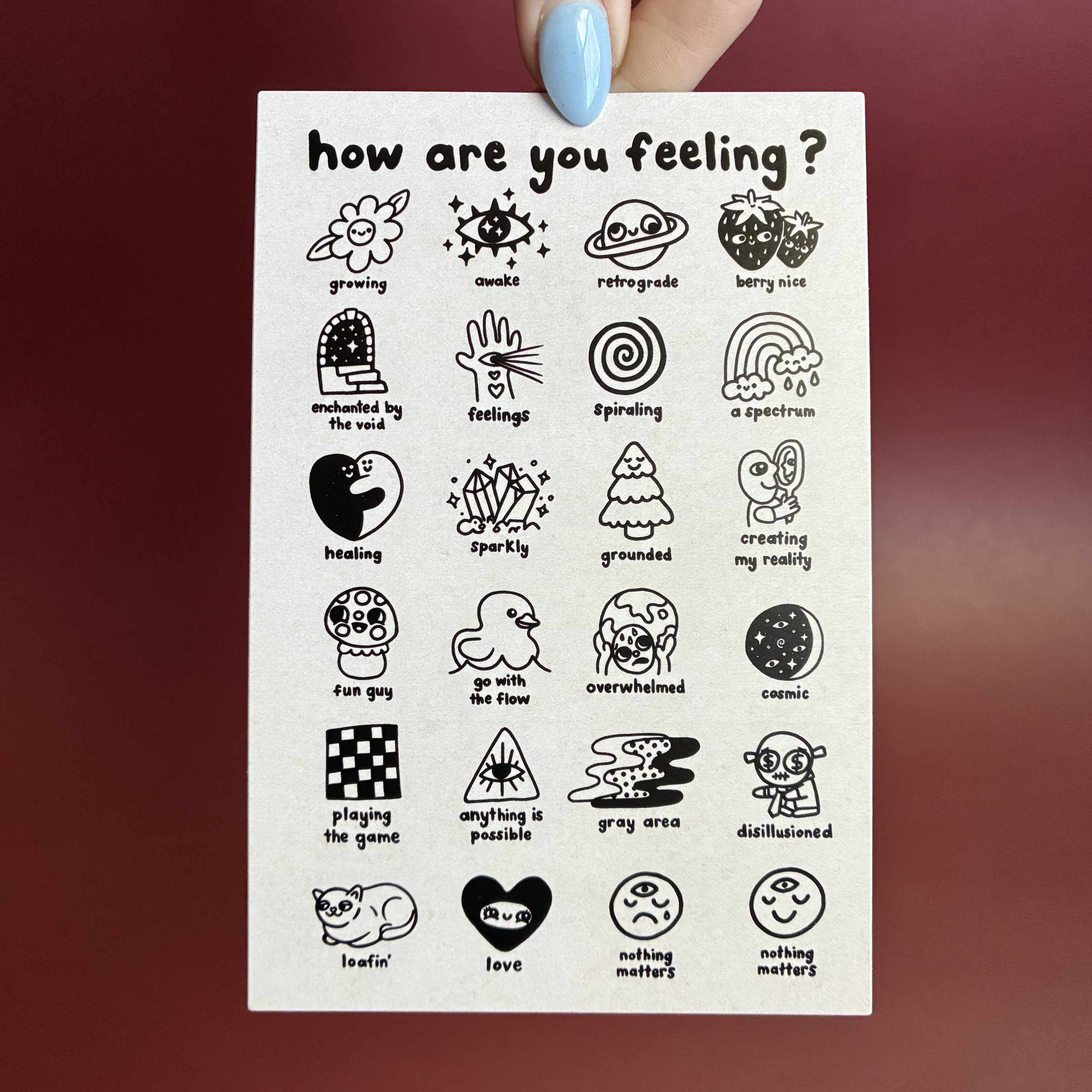 Feelings Chart Postcard
