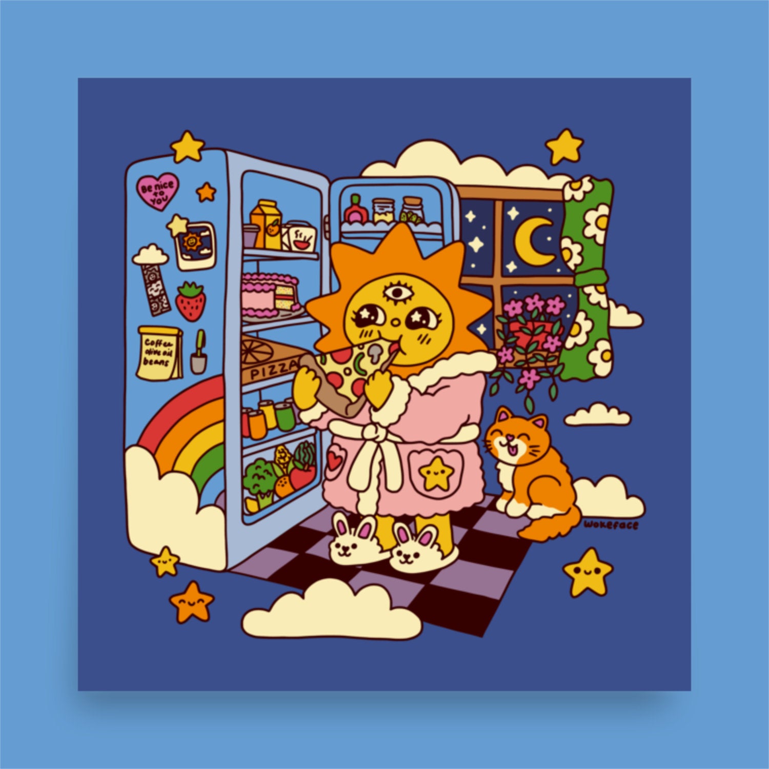 Estampado de refrigerio nocturno