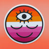 Lesbian Flag Wokeface Sticker