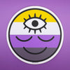 Nonbinary Flag Wokeface Sticker