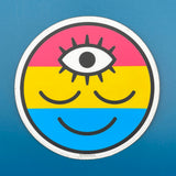 Pansexual Flag Wokeface Sticker