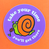 Pegatina de caracol "Tómate tu tiempo"