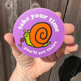 Pegatina de caracol "Tómate tu tiempo"