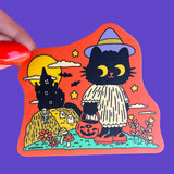 Trick-or-Treat Cat Sticker