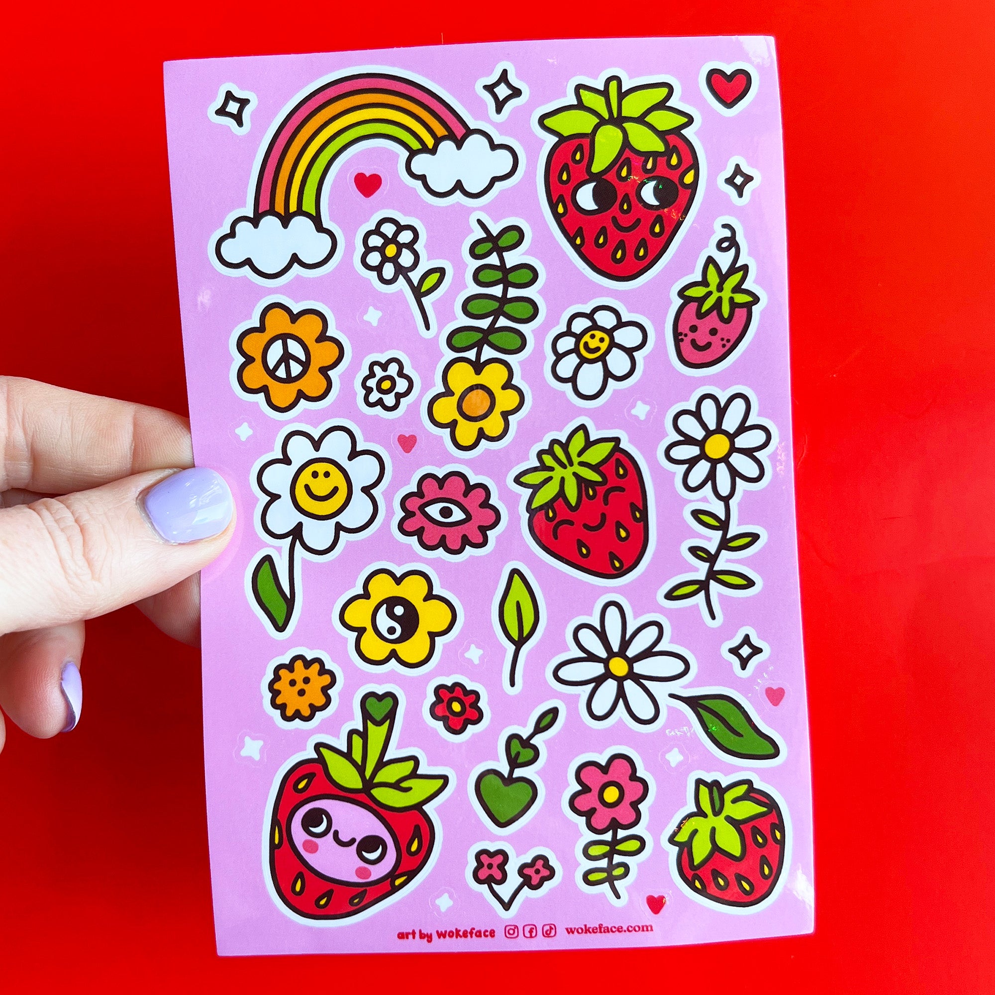 Hoja de stickers Strawbebby