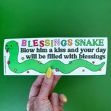 Blessings Snake Bumper Sticker