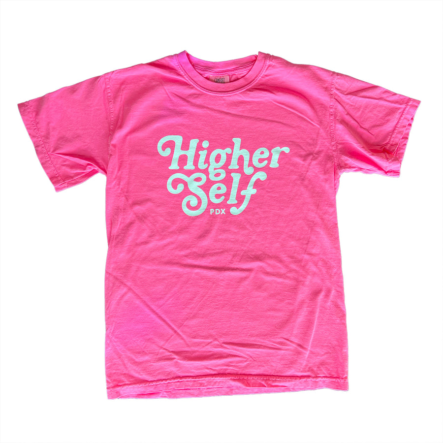 Higher Self Logo T-Shirt - Hot Pink