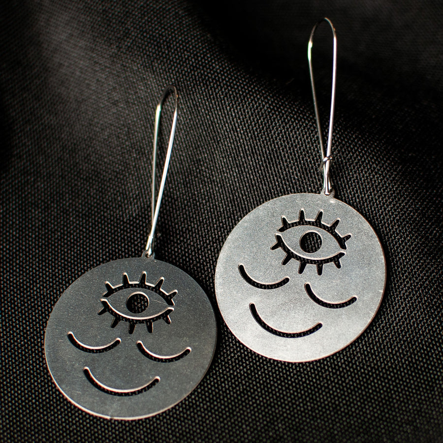 Wokeface Earrings - Silver