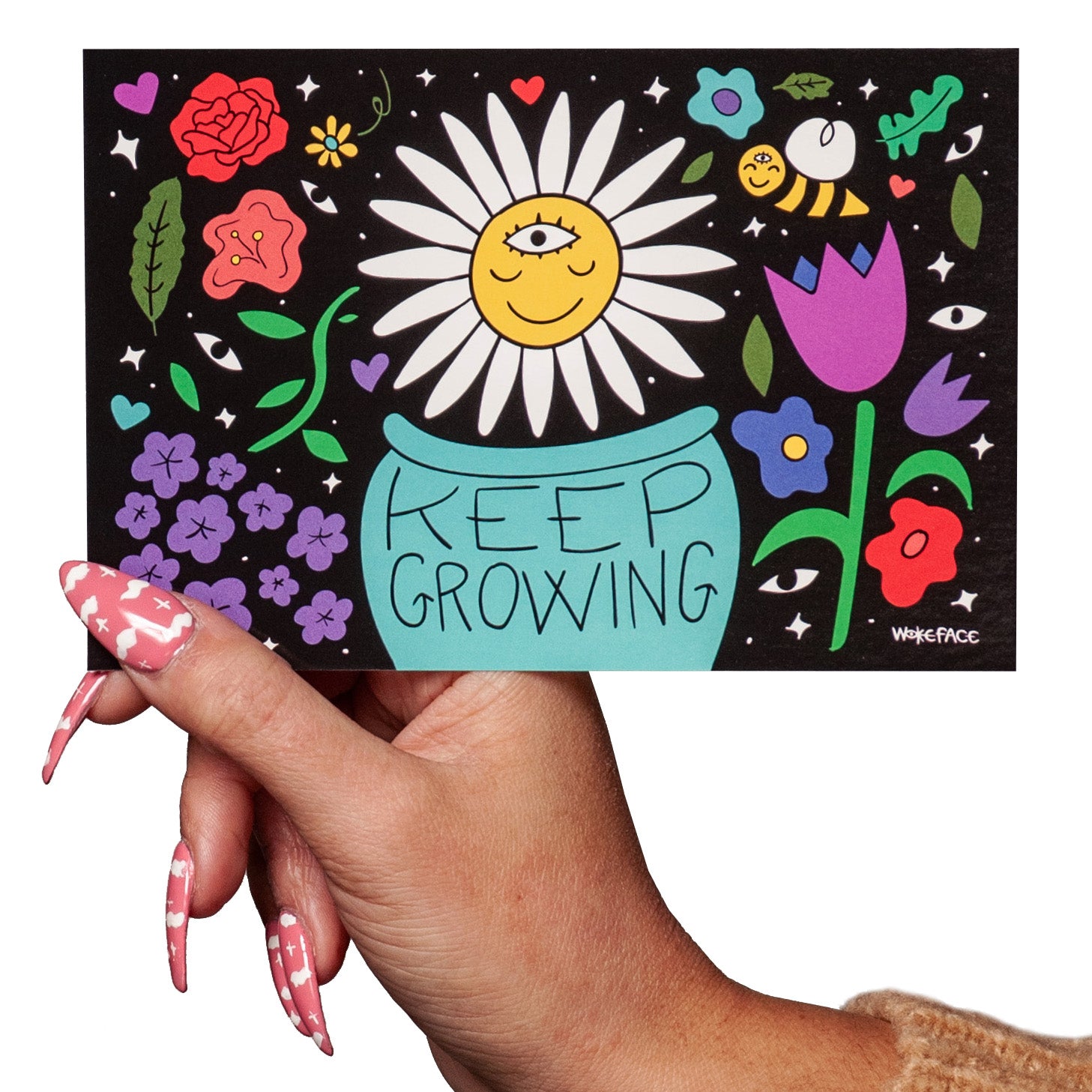Postal de Sigue Cultivando Flores