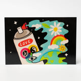 Postal de amor de pintura en aerosol