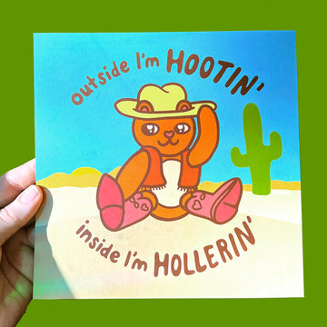Hootin' Hollerin' Bear Print