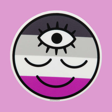 Asexual Flag Wokeface Sticker